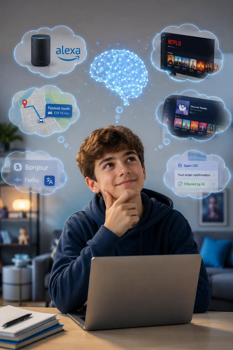 Student presenting their AI capstone project